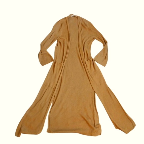 Zara Long Brown Open-Front Cardigan Size Small - Picture 7 of 7